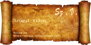 Szügyi Vitus névjegykártya